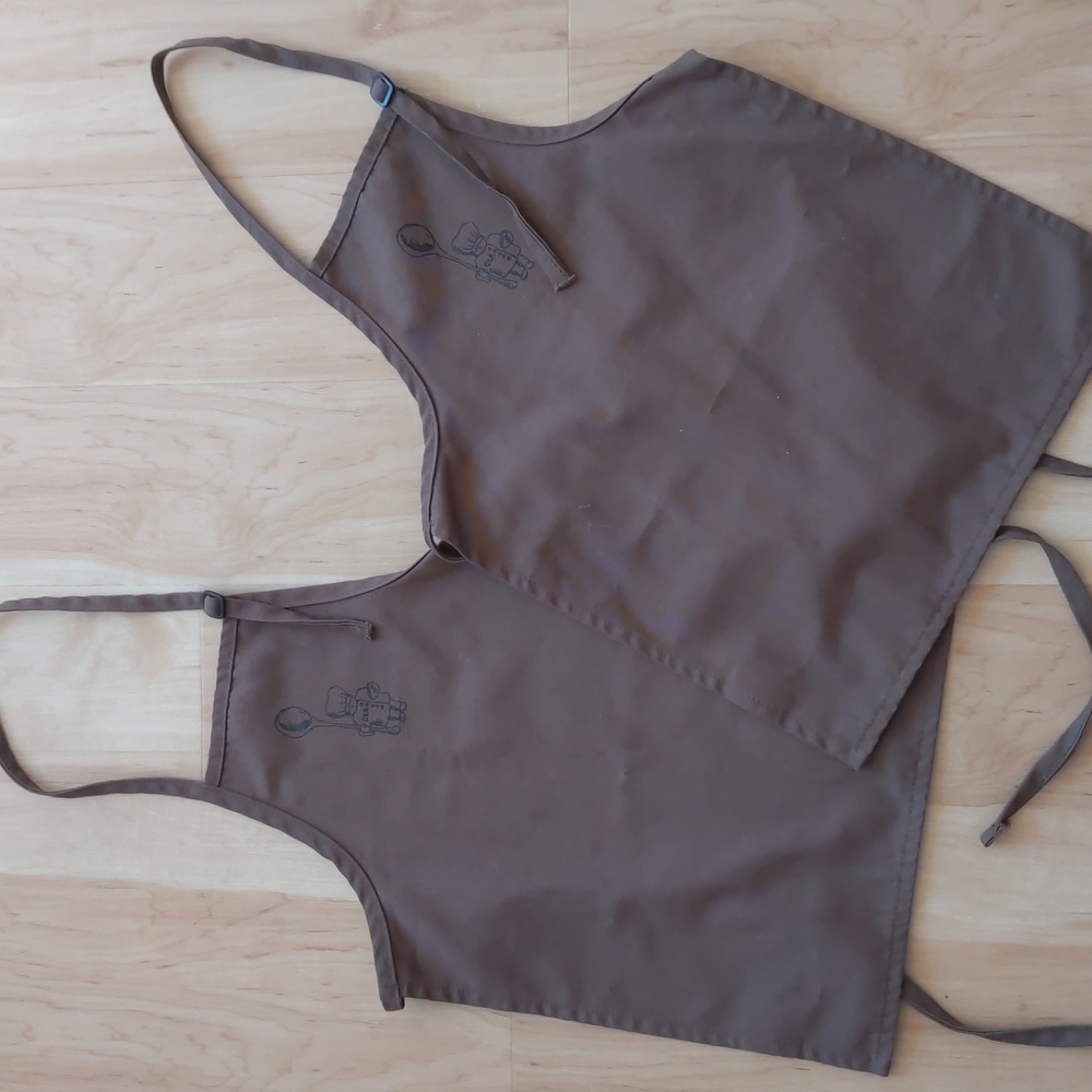 2 Kids' Chef Aprons, cooking, mother's helper, twins, tie back, adjustable